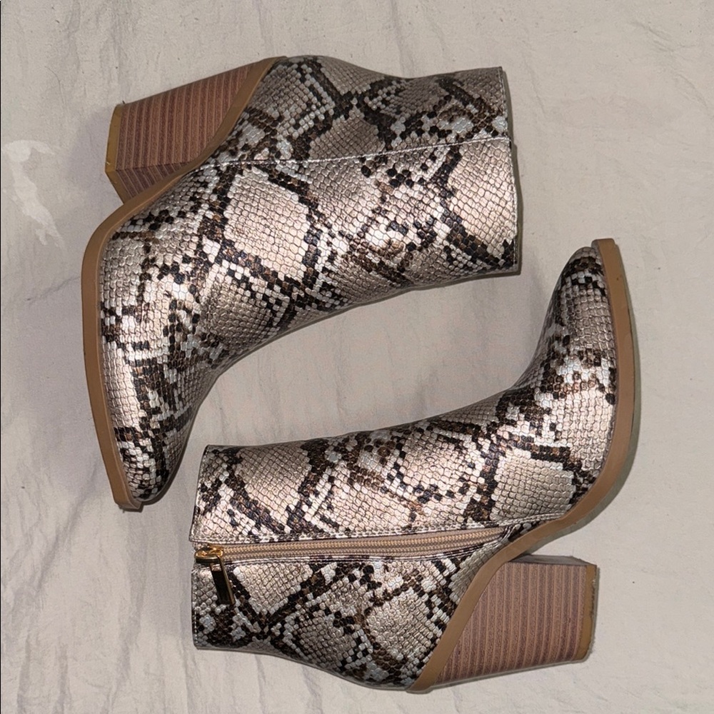 Snakeskin Ankle Boots